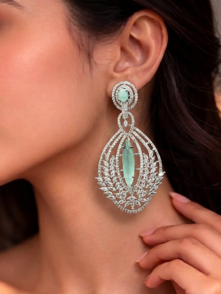 SYLVIA ZIRCON EARRINGS - MINT