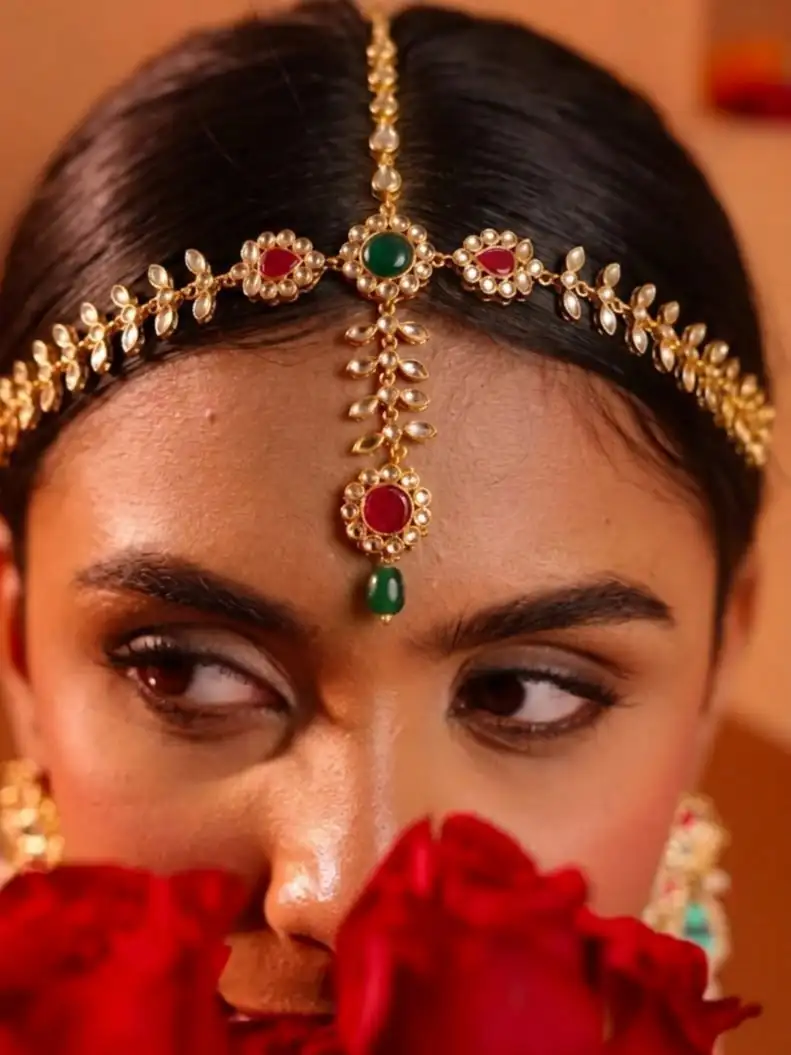 SABOOR HEADPIECE - MAROON GREEN