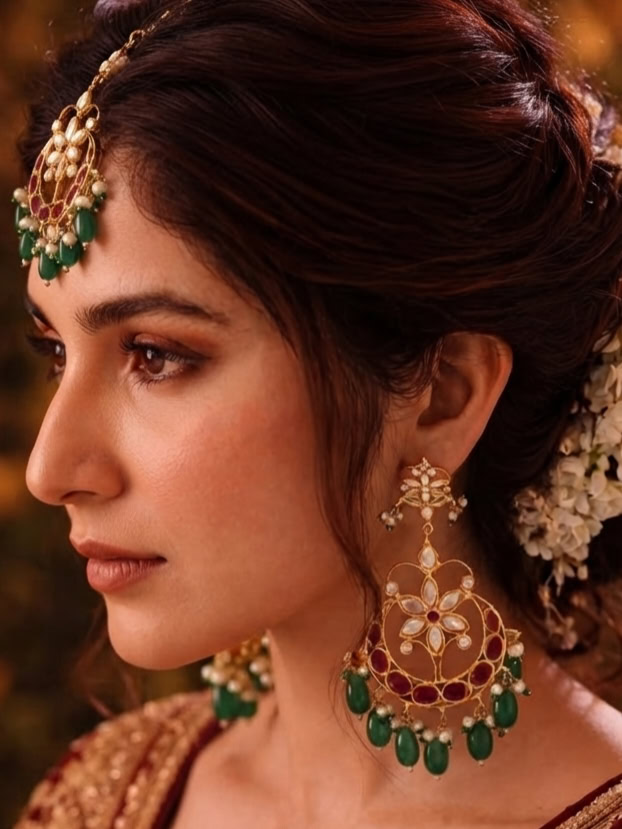 YUSRA EARRINGS AND BINDI SET