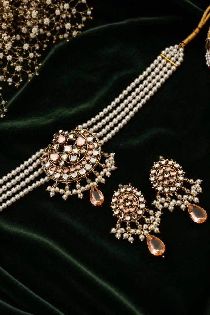 AMEERA CHOKER SET - CHAMPAGNE
