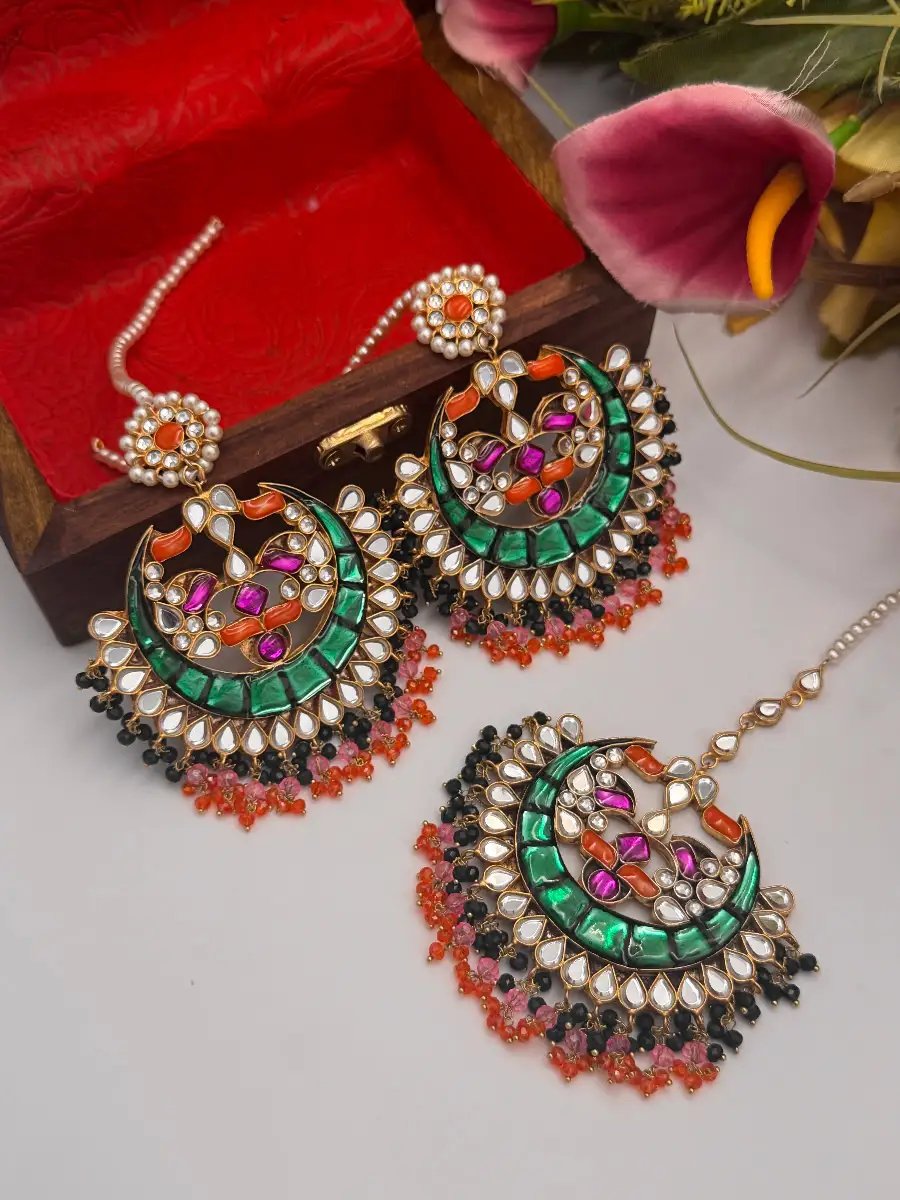 JHANVI EARRINGS TEEKA SET