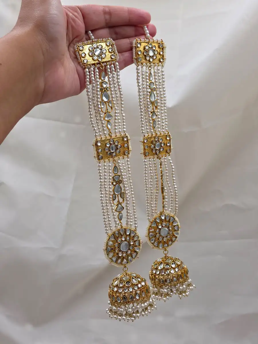 SHAHI JHUMKA - WHITE