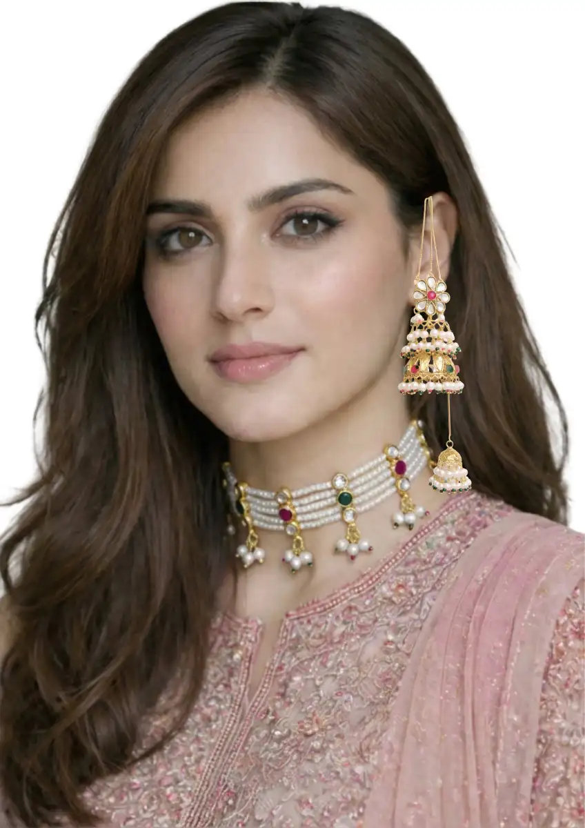 MARINA CHOKER SET - PINK GEEEN