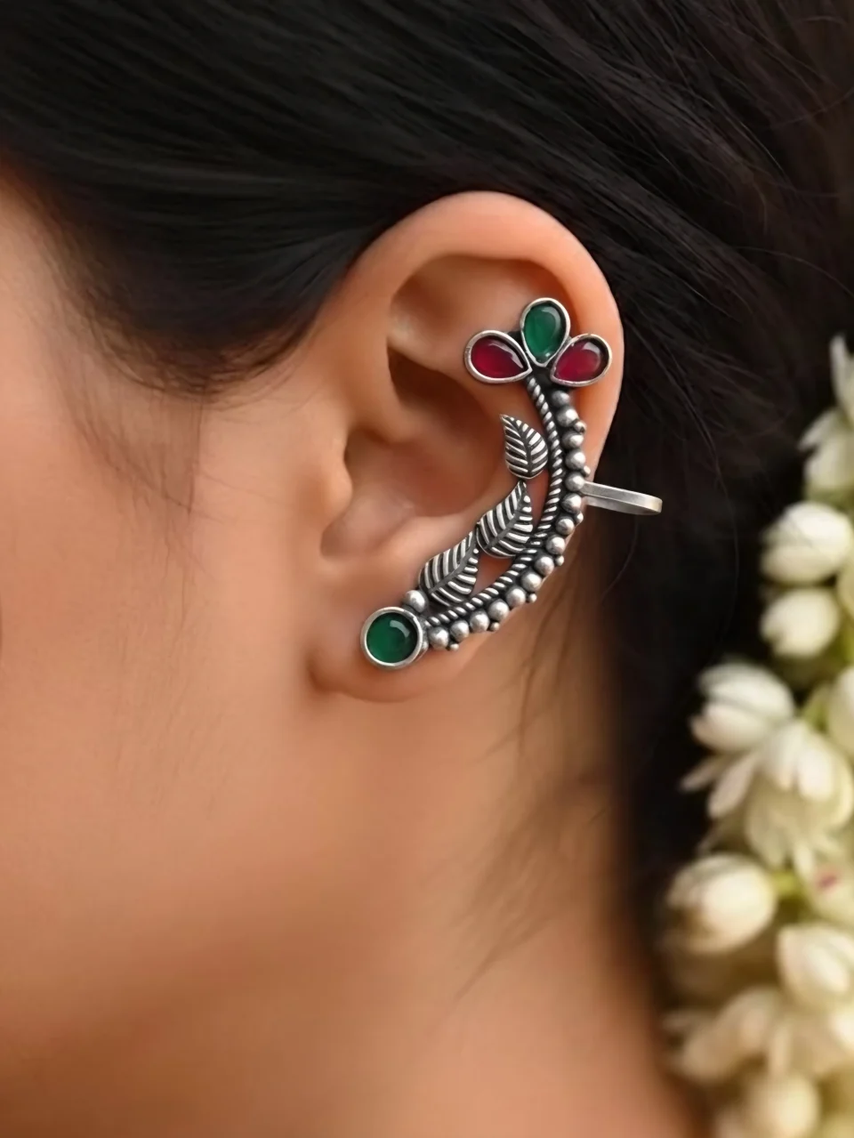 PALWASHA EARCUFF -  MAROON GREEN