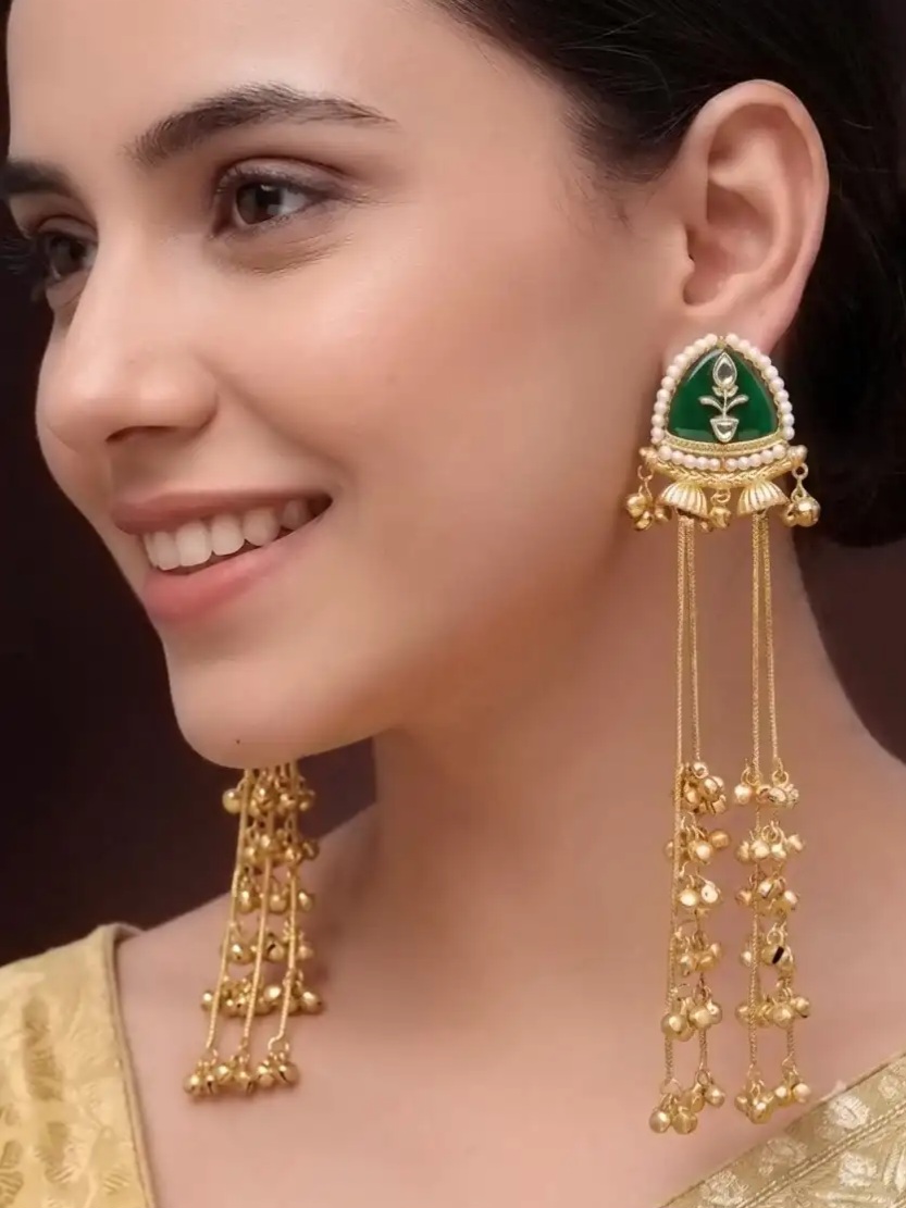 SUKAINA KASHMIRI EARRINGS -  GREEN