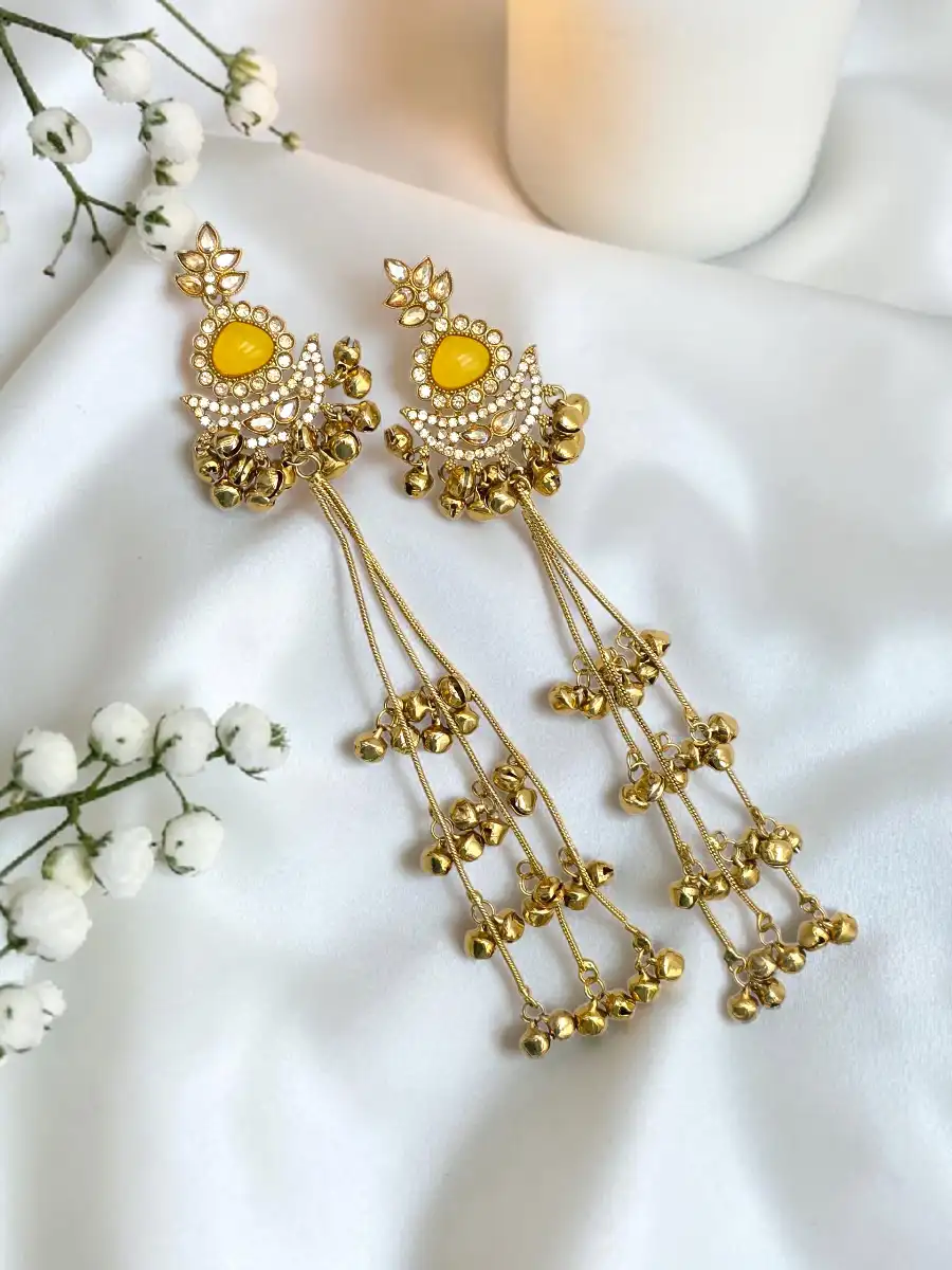 SAMARA KASHMIRI EARRINGS - YELLOW