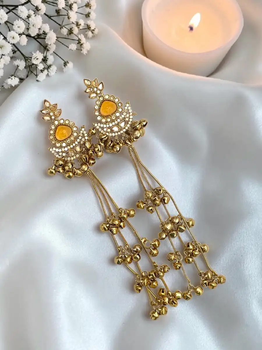 SAMARA KASHMIRI EARRINGS - ORANGE