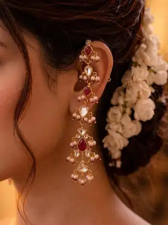 MAEVE EARRINGS - MAROON