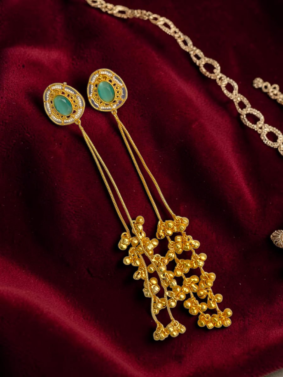 RAIYA KASHMIRI EARRINGS - MINT