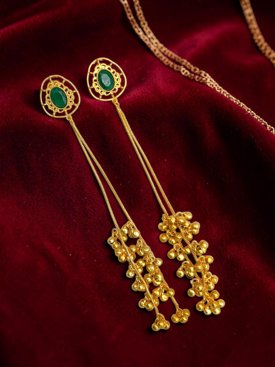 RAIYA KASHMIRI EARRINGS - GREEN