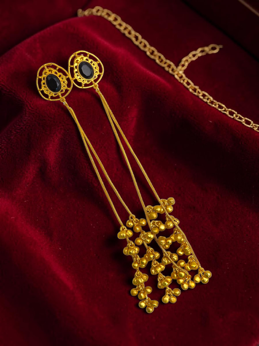 RAIYA KASHMIRI EARRINGS -BLACK