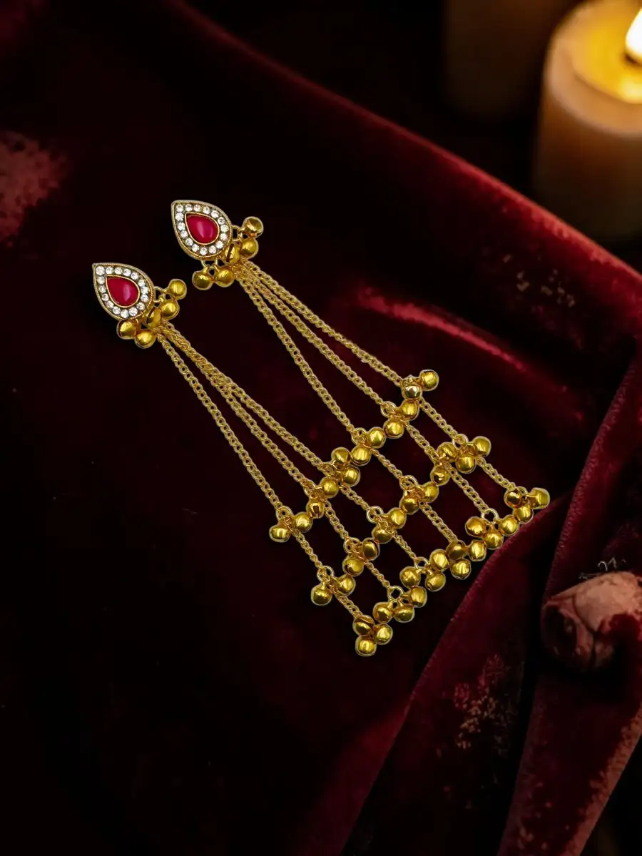 ZARMALA KASHMIRI EARRINGS - PINK