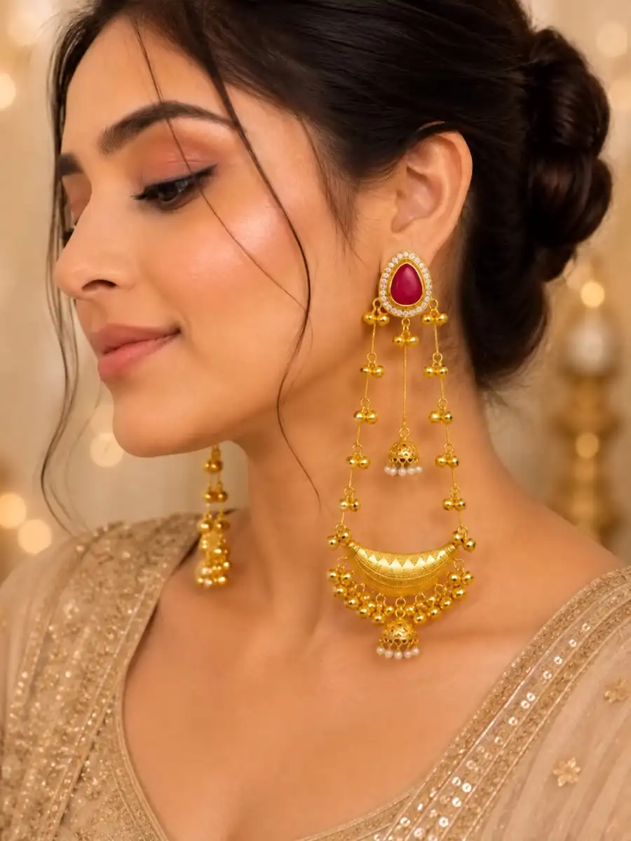 SANGEET EARRINGS - PINK - PINK