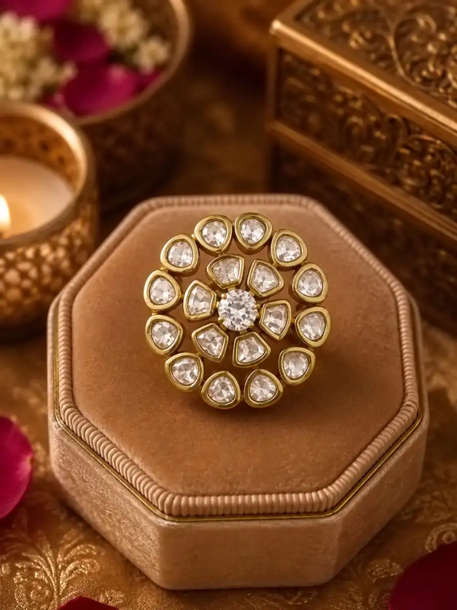FIRDOUS ZIRCON POLKI RING