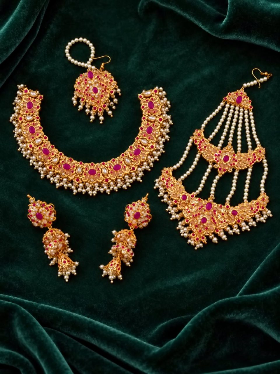 BAHAR NECKLACE SET- MAROON